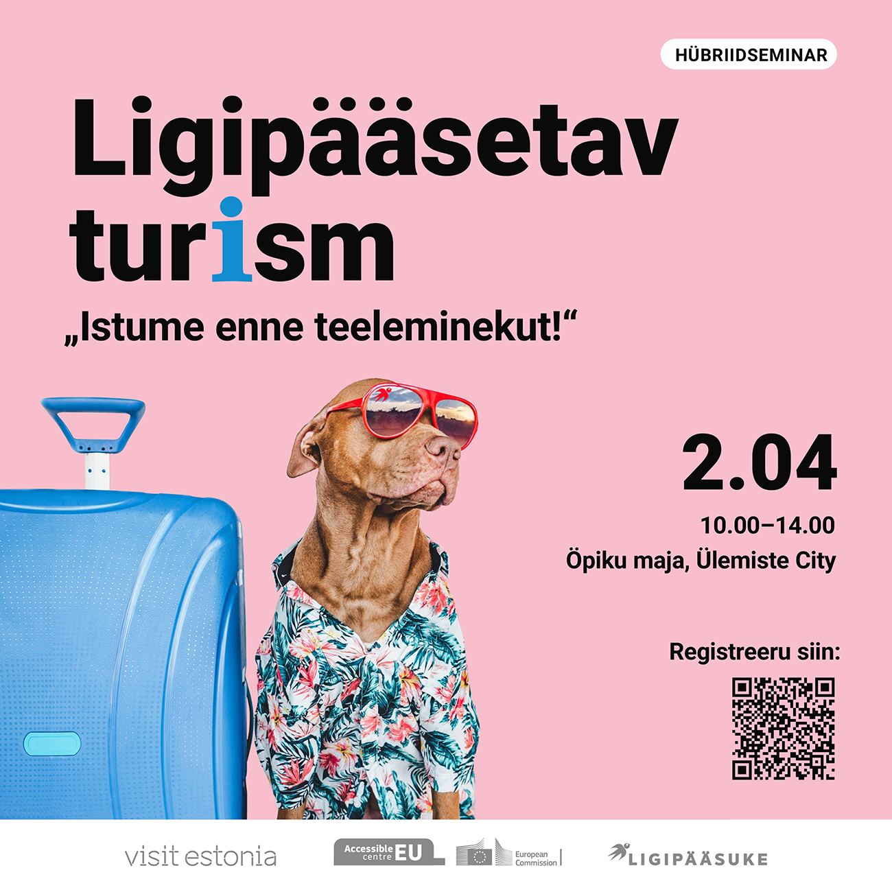 📅 2. aprill 2025📍 Tallinn, Conference Ülemiste City, Öpiku maja Universum+Galaktika või veebis.🕘 10:00 – 14:30📢 Registreeru siin: Ligipääsetav turism on tulevik